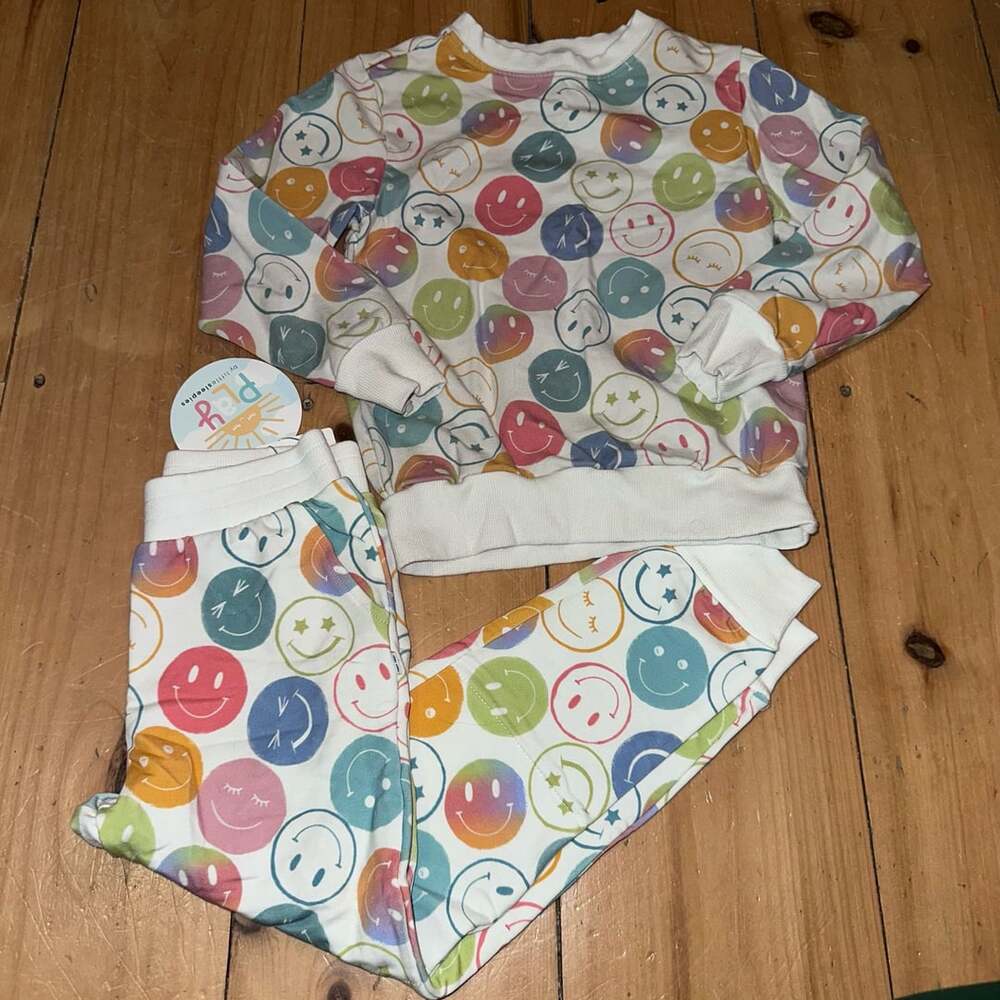 Play by Little Sleepies Positive Vibes Smiley Face Outfit Size 5